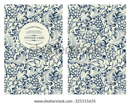 Cover design for you personal cover. Vine pattern. Vine theme for book cover. Wine texture illustration in style of engraving. Vector illustration.  Royalty-Free Stock Photo #325155635