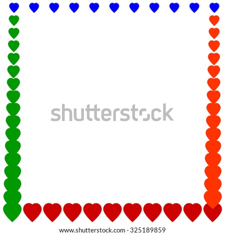 Abstract colorful heart background, vector illustration.