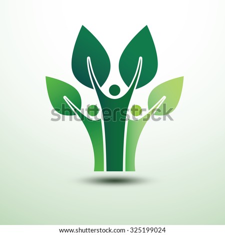  Trees in the form of human green creative idea,vector illustration