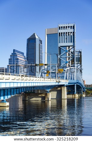 Main Street Bridge over the St. Johns River leading into downtown Jacksonville Florida