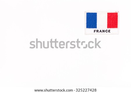 French flag isolated on white
