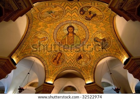 Mosaic on the ceiling of the churches