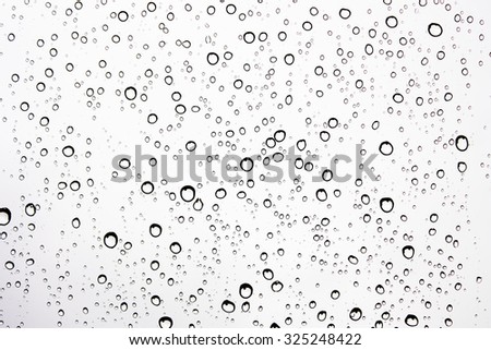 Drops of rain on glass , rain drops on clear window
