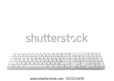 white keyboard on white background