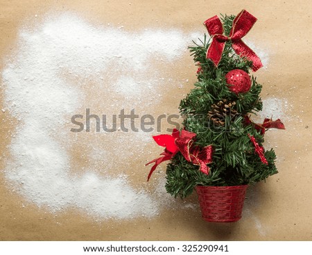 Christmas background with snow fir tree