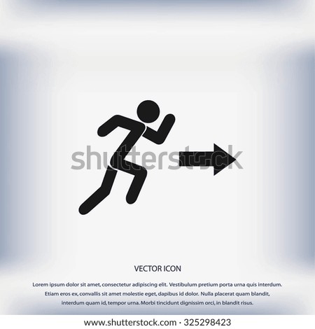  running man figure and direction arrow icon