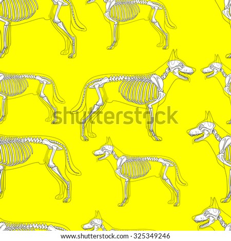 Dog skeleton seamless pattern background vector illustration, seamless pattern