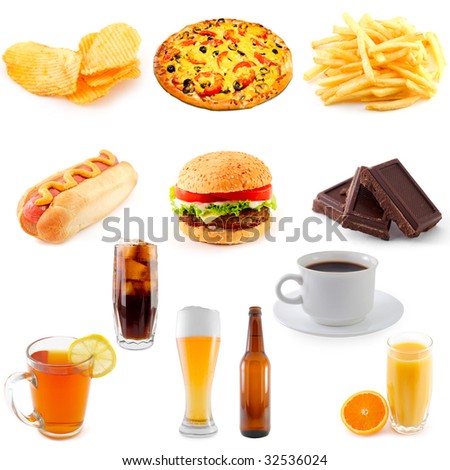 set of fast food Royalty-Free Stock Photo #32536024