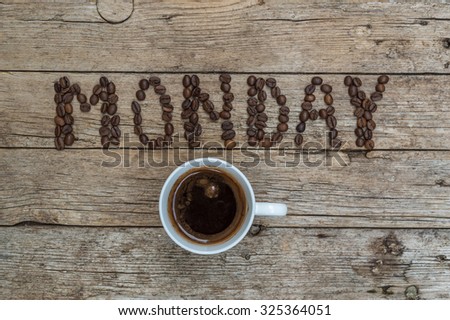 Cup of coffee on wooden background 