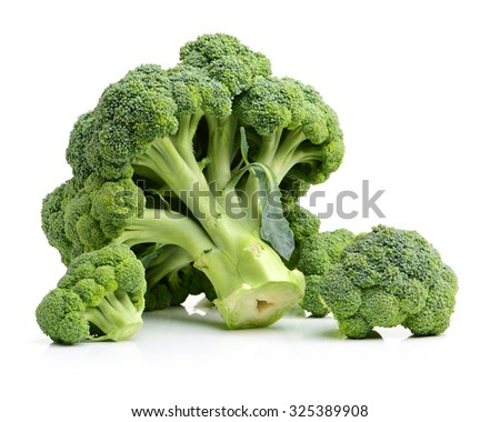 Broccoli vegetable on white background  Royalty-Free Stock Photo #325389908