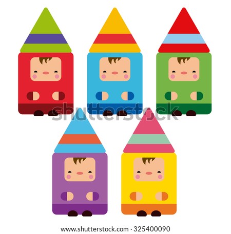 Colorful gnomes set vector