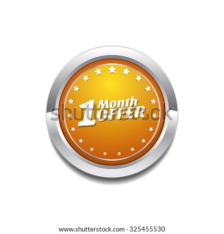 1 Month Offer Yellow Vector Icon Button