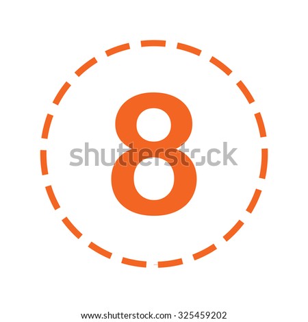 An Orange Icon with a Cutout Outline Isolated on a White Background - 8