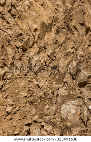 The image of surface of soil and stone after digging for background .