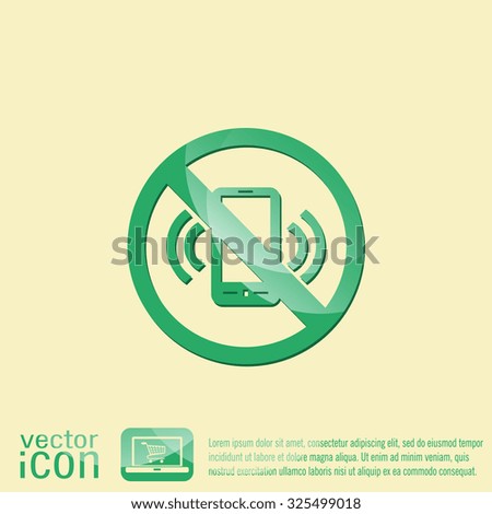 forbidden to use phone. forbidding symbol