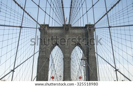 Brooklyn Bridge in New York City.
