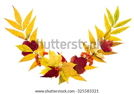 Autumn leaves frame with space for text