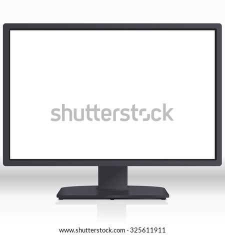 computer monitor, white screen.