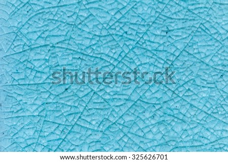 Abstract of blue crack ceramic tile ,glazed tile texture  background