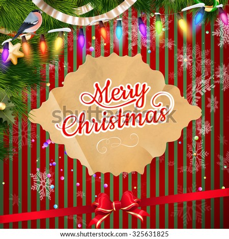 christmas background with baubles and christmas tree. EPS 10 vector file