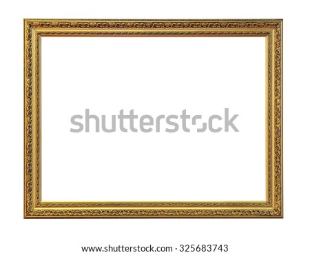 Gold Picture Frame Isolated Included Clipping Path