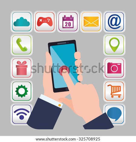 App concept with gadget icon design, vector illustration 10 eps graphic.