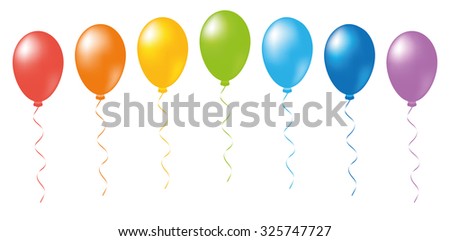 Balloons rainbow. Isolated objects on a white background, vector