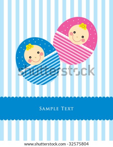 twin baby arrival card