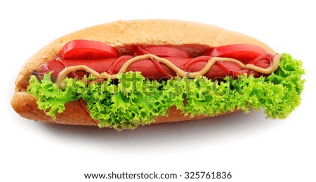 Hot dog isolated on white