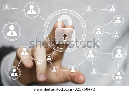 Button lock web security sign business online icon