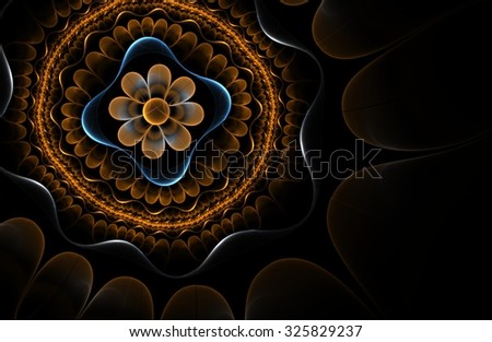 Fractal flower bloom background lotus wallpaper in dark