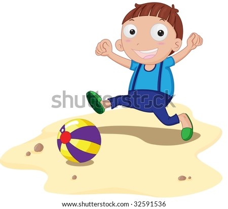 Boy with a beach ball
