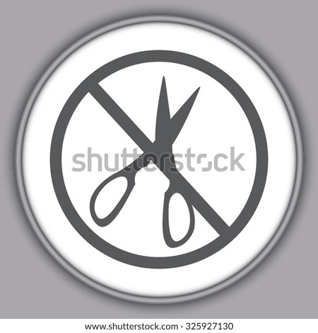 Gray no Scissors icon isolated