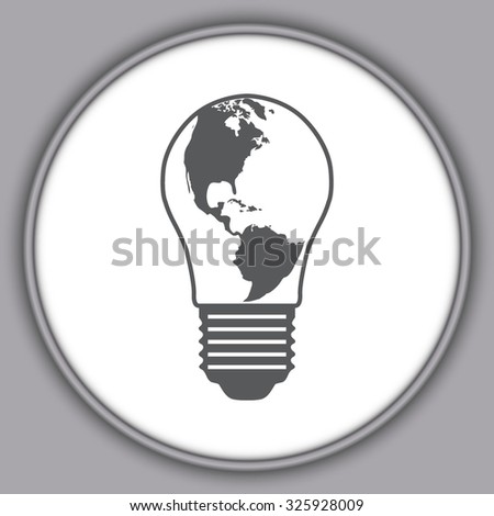 Gray Light bulb globe vector icon