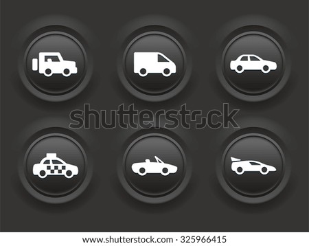 Transportation and cars on Black Bevel Round Buttons