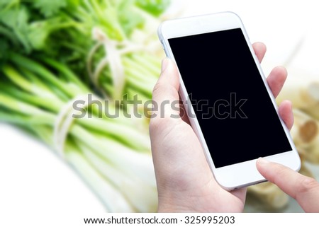 Woman hand with smartphone