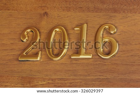 Numbers 2016 on door - new year concept background