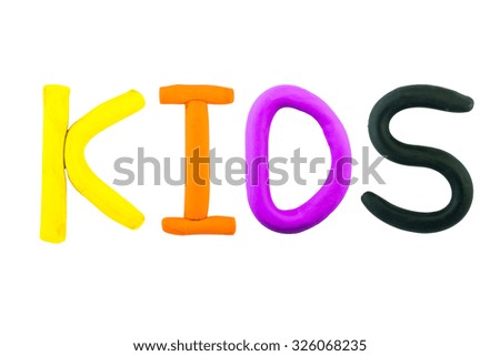 kids,clay on white background