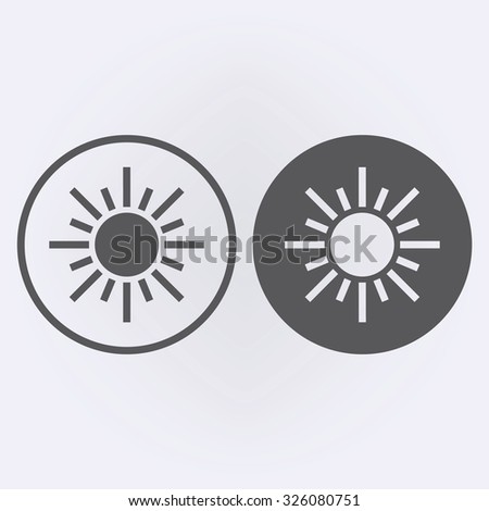 Sun Icon set in circle . Vector illustration