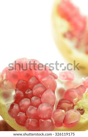 Pink pomegranate fruit seeds