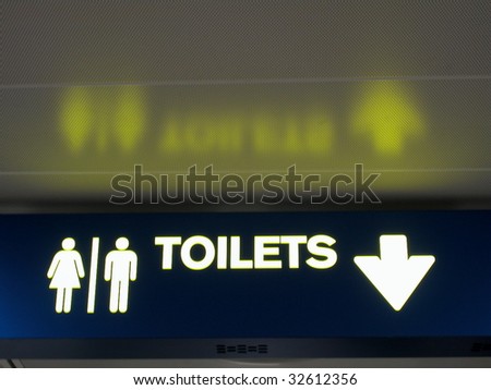 Toilets airport sign