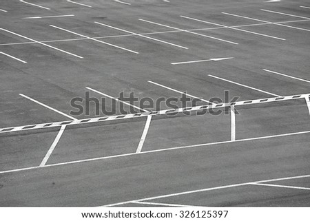 Empty places in a parking lot