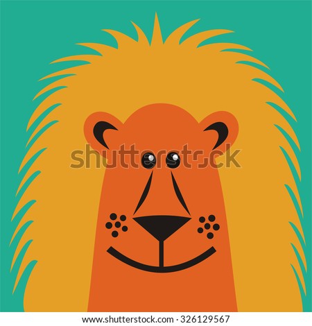 Beautiful lion cute cartoon vector illustration