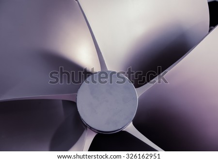 Boat Propeller close-up detail nice tech background or abstract texture, artistic toned photo