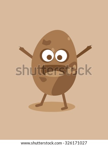 potato cartoon isolated on white background