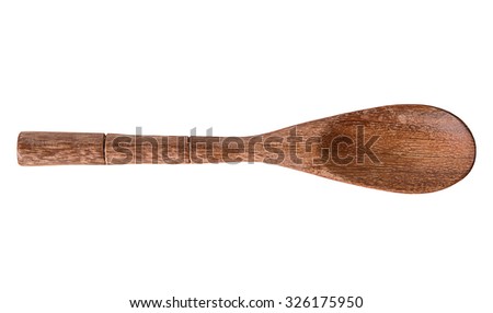 Wood Spoon on white background. Royalty-Free Stock Photo #326175950