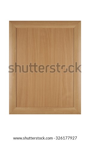 wooden frame on wooden plate isolated