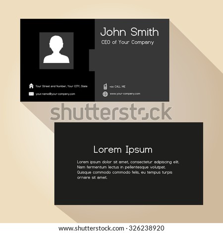 simple black and gray business card design eps10
