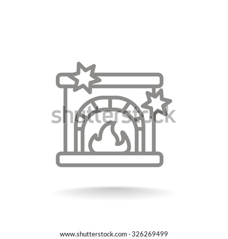 Christmas fireplace icon