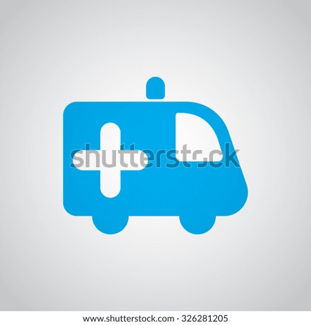 Flat blue Ambulance icon 